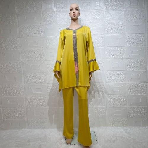 Musulmane Abayas For Women Caftan Marocain Kaftan 2 Pcs Muslim Sets Abaya Dubai Turkey Islamic Arabic Robe Longue Ensemble Femme