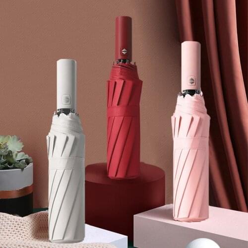 Automatic 12K Strong Windpoof 3-Folding Men Umbrella Rain Women 105cm Big Golf Umbrellas Business Parasol Portable Travel Umbrel