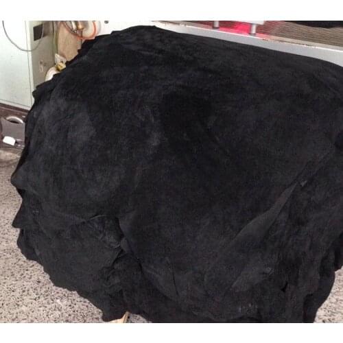 Black Genuine pig split leather raw material 10 pieces wholesale