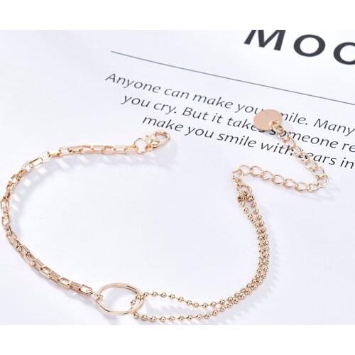 Design Sense Vintage Ins Cold Wind Chain Bracelet Punk Simple and Versatile High-end Sense of Geometric Ring Bracelet Female