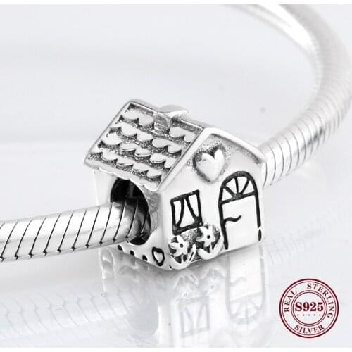 2018 Fashion 925 Sterling Silver Fairy Tale Sweet House Shape Beads Fit Original Charm Bracelet Jewelry DIY Making