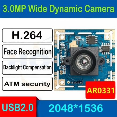 HQCAM 3.0megapixel 1/3 inch AR0331 Low illumination 0.01Lux CMOS H.264 AEC AEB AGC Support USB Camera module CCTV PCB Board