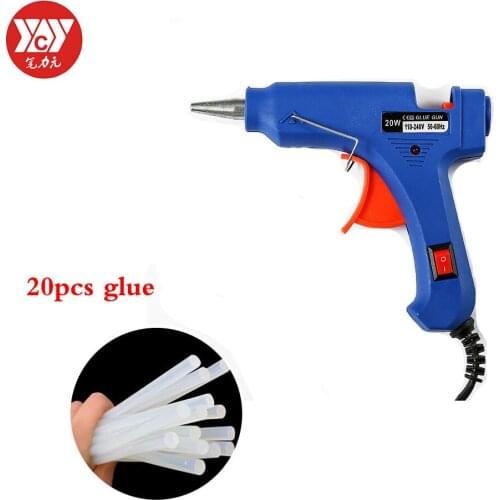 20pcs 7mmx250mm Hot-melt Glue Gun Repair Alloy Accessories Transparent Hot-melt Gun Glue Sticks Gun Adhesive DIY Tools