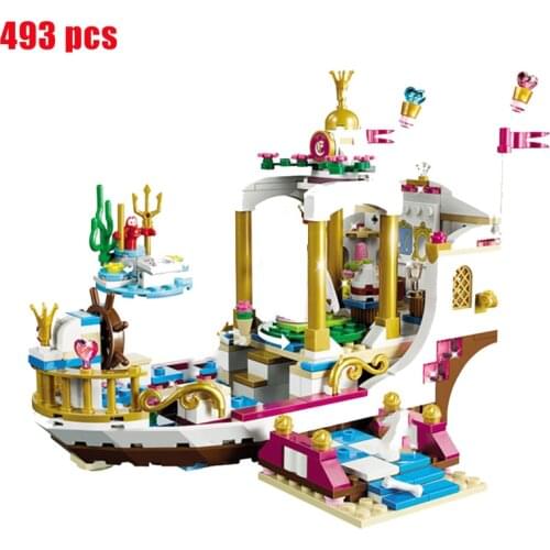 Disney Snow Princess Castle Alice Ship 3D Model DIY Building Block Toy Classic Model Child Toy Gift