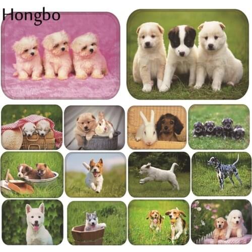 Hongbo Entrance Door Mats Dog Funny Pug French Bulldog Kitchen Living Room Rug Anti-Slip Bathroom Carpet