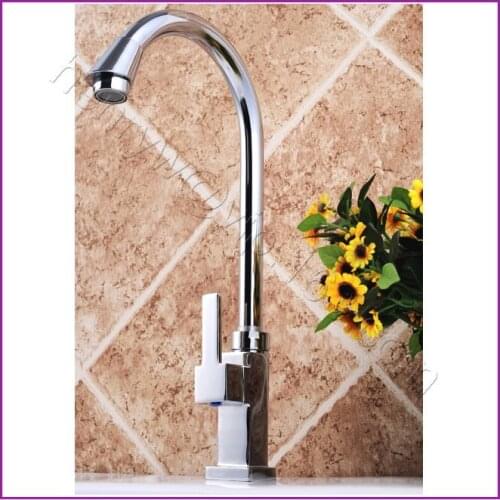 L15096 - Luxury Brass Kitchen Cold Water Faucet Silver Color Deck Mounted Kitchen Cold Tap
