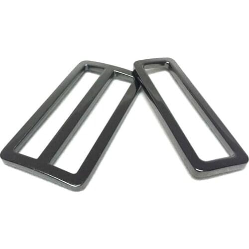 2 inch Gunmetal Flat Metal Purse Slider and Loops 20PC Slide Buckle with 40PCS Rectangular Rings