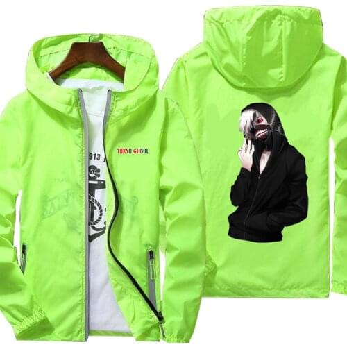 Menstokyo ghoul Zipper Beach Cycling Camping Windbreaker Skin Ultra Light Sports Pilot Hooded Jacket