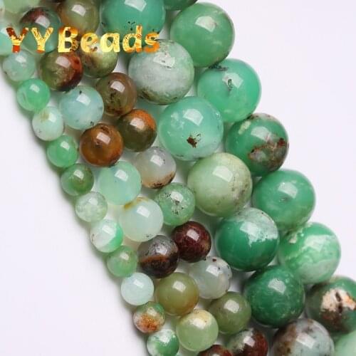 Natural Australia Chrysoprase Jades Stone Round Loose Beads For Jewelry Making DIY Bracelet Necklace Accessories 15'' 4/6/8/10mm
