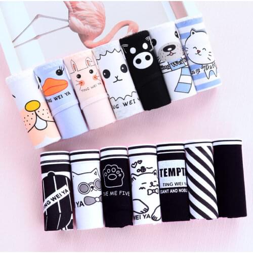 7pcs/lot Panties Women Underwear Cotton Briefs Sexy Panties Lingeries Cueca Calcinhas Shorts Underpant Girls Cute Panty Ladies