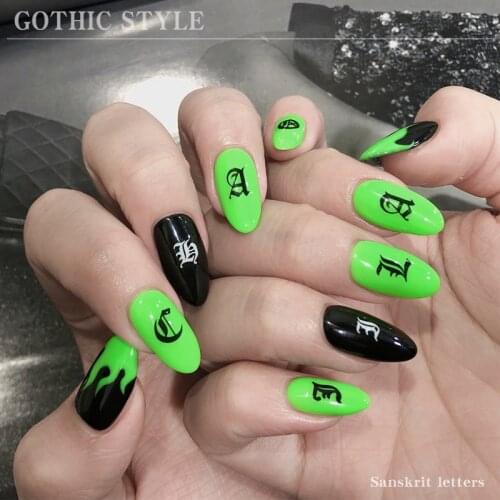 HNUIX New English Font Nail Stickers Manicure Design Decoration 3D Nail Art Decal Back Glue Stickers For Nails Decal Decoration