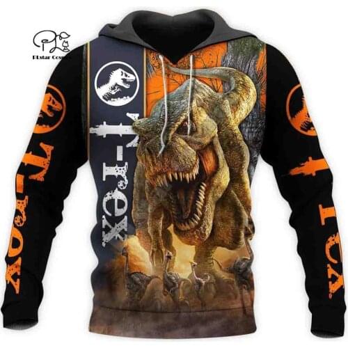 PLstar Cosmos 3DPrint Hunter hunting Dinosaur Animal Unisex Harajuku Streetwear Man/Woman Funny Hoodies/Sweatshirt/Jacket/-a15