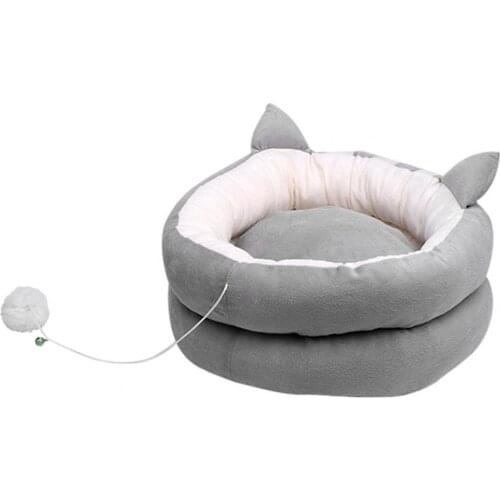 Semi-closed Double-layer Kitten Litter Cat Ear Washable Cattery Pet Supplies Cat Beds