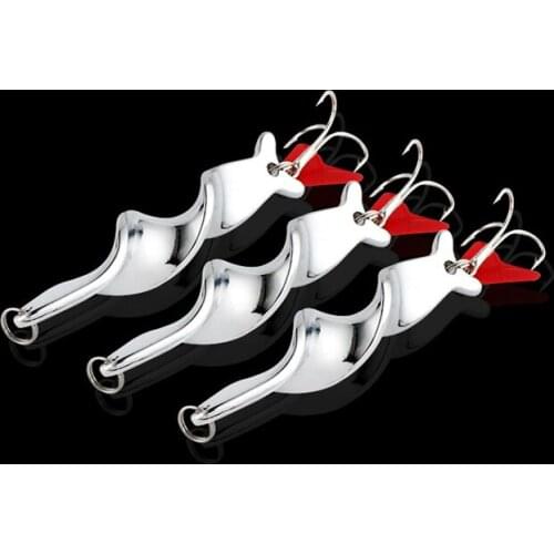 Fishing Spinner Spoon Lures 1 Piece Metal Silver Gold Rotating Fishing Spoon with Tail Salmon Trout Hard Lure 10g 14g 21g 28g