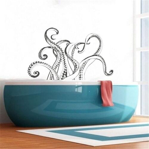 Octopus Tentacles Wall Decal For Bathroom Bedroom Living Room Wall Sticker Poster Removable Adhesives Mural Vinyl DW9981