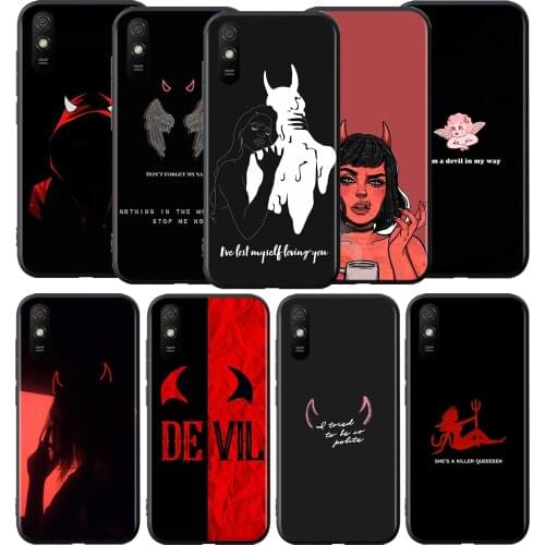 Little Devil Horns Silicone Cover For Xiaomi Redmi 9 9T 9C 8 7 6 Pro 9AT 9A 8A 7A 6A S2 5 5A 4X Plus Phone Case