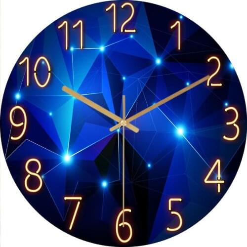 Glass Living Room Wall Clock Quartz Clock Pocket Watch Modern Minimalist Mute Clock