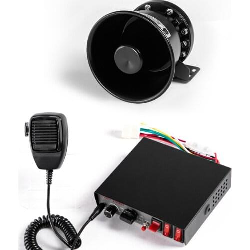 YHAAVALE 12V 9 Tone 200W Car Fire Police Siren Horn Speaker MIC PA Alarm System