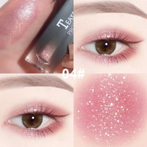 Diamond Glitter Liquid Eyeshadow Cream Shimmer Brighten Long lasting Waterproof Black Tube Shiny Pigment Makeup Eye Shadow Gel