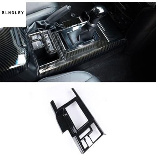 1pc ABS carbon fiber grain Central control glass cup pedl decation cover for 2010-2018 Toyota prado 2700