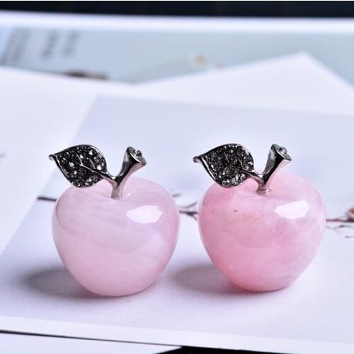 1pcs Natural Crystal Rose Quartz Apple Gemstone and Mineral Home Furnishing Christmas Eve Christmas Wedding Decoration Gifts