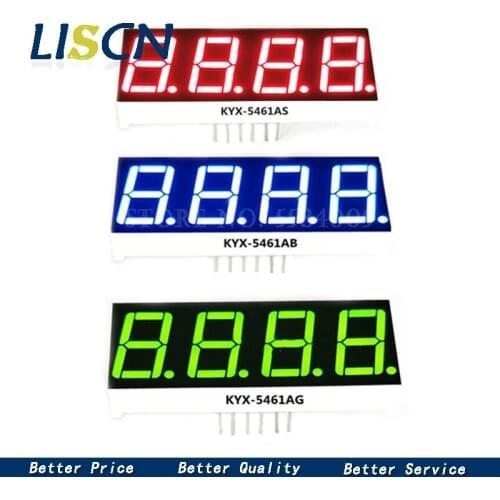 2PCS Bright LED 4 Digit common cathode 0.4/0.56 inches four highlighted Blue Red Green White 4 Digit anode Digital Tube