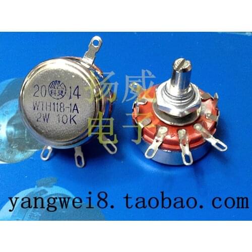 2W carbon film potentiometer WH118-1A WTH-1A WTH (118) 2k2 4k7 10k 470k etc