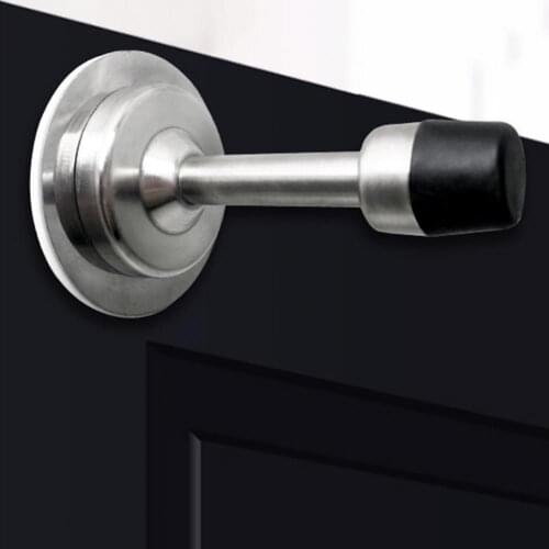 75-150mm Door Stopper Wall-mounted Anti-collision Rubber Two Installation Methods Shock-proof Punch-free Door Stopper for Hotel