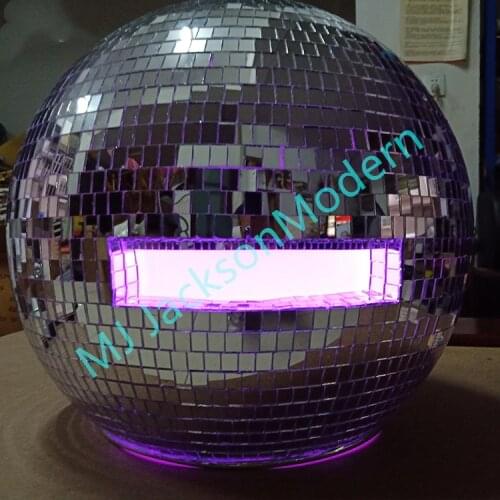 Ballroom mirror dance costumes men women singer stage show wears dj cloth Glass ball led helmet catwalk disco performance hat