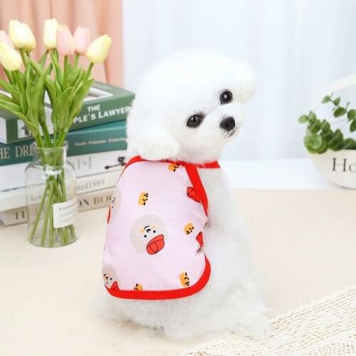 Red Hat Bear Sling Printed Dog Clothes Spring Summer For Small Dogs Vests Fashion Tshirt Puppy Pets Clothing Chihuahua Teddy
