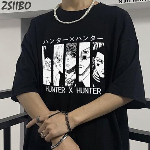 Fashion MensT Shirt Unisex Short Sleeve tshirt Kurapika Anime Hunter X Hunter Killua Zoldyck T-shirt Streetwear Casual Tops