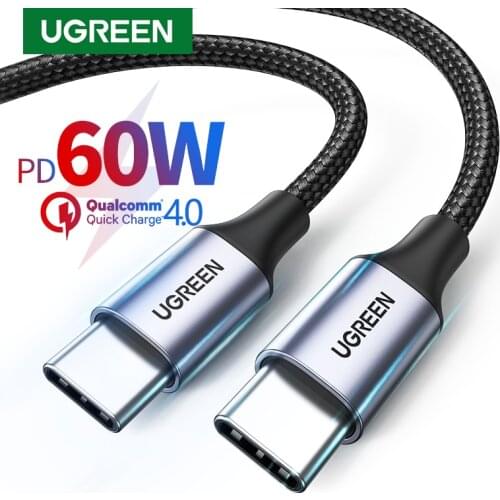 UGREEN USB C to USB Type C for Samsung S20 PD 60W Cable for MacBook Pro iPad Pro2020 Quick Charge 4.0 USB-C Fast USB Charge Cord