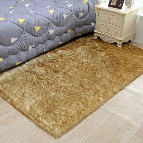 2021 Hall Mat European Style Parlor Carpets Bedroom Rugs Study Room Home Mats Furry Imitation Wool High Pile Carpet On The Floor