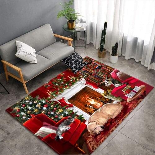 Merry Christmas Party Carpets for Living Room Bedroom Area Rug Kids Room Decor Carpet Home Hallway Rugs Child Bedside Floor Mats