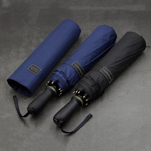 Leodauknow Mens Business Oversize Umbrellas Fold Ten Bones To Reinforce the Wind Protection