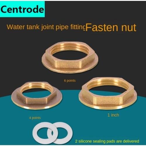 1/2IN 3/4IN 1inch Copper Outer Hexagonal Cap Back Cap Flange and Ring Nut Nut Lock Mother Water Tank Joint Fastening Accessories