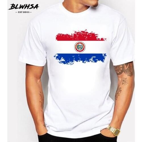 BLWHSA Summer Paraguay Flag Men T shirt Fashion Short Sleeve Brand Design Nostalgia T-shirts Paraguay Fans Chee Tops Tees