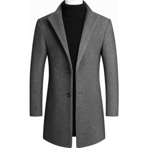 Men Full Sleeve Faux woolen coat Autumn And Winter Smart Casual Fashion Overcoat