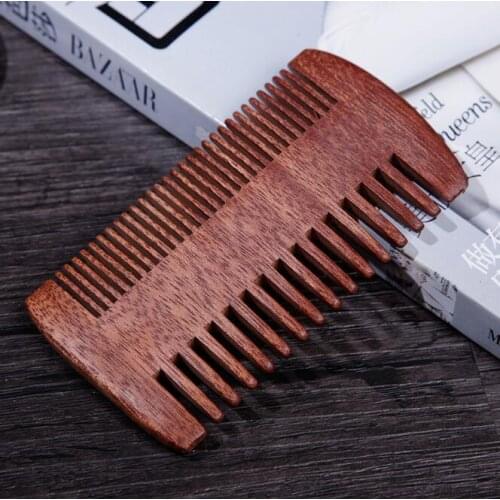 2017 New Beard comb Pocket Beard & Hair Combs for Men Handmade Natural Wood Comb with Fine and Wide Tooth