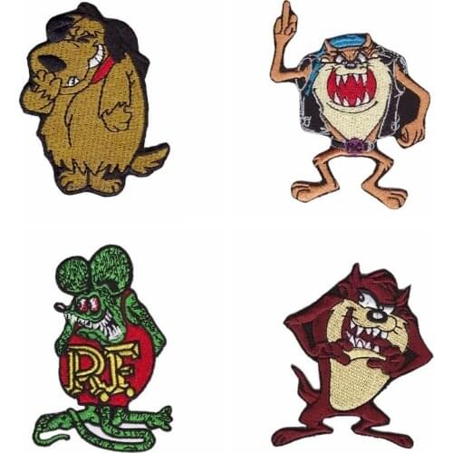 New Animals Hound Green Mouse Patches Sewing Embroidered Applique for Jacket Clothes Stickers Badge DIY Apparel Accessories