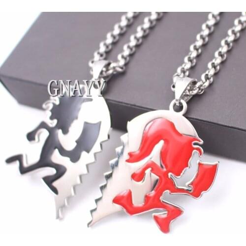 GNAYY Jewelry free ship music band Stainless Steel ICP Crazy clown 2'' hatchet man Hatchet women pendant necklace rolo chain