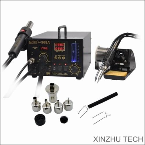 The new AOYUE 968A+ hot air soldering station 3 in1 repairing station system SMT SMD hot air BGA rework solder station For AOYUE