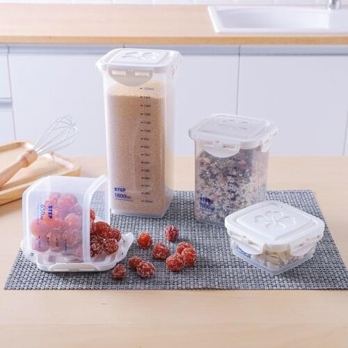 Scaled Sealed Tank Miscellaneous Grains Kitchen Food Storage Plastic Dried Fruit Container Snack Box Flour Organizer with Lid