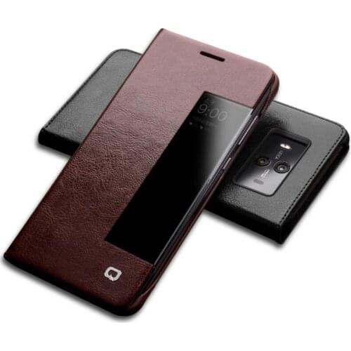 QIALINO Ultrathin Flip Cover for Huawei Ascend Mate 10 Luxury Genuine Leather Case for Mate 10 with Smart Sleep & Wake Function