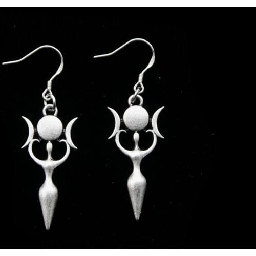 10pcs Triple Moon Natural Earrings Gothic Pentacle Witchcraft Supernatural Earrings For Women Gift