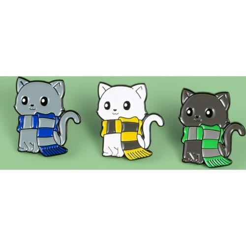 Scarf cute dog punk enamel pin tricolor pet dog club logo cartoon animal badge canvas shoes clothes lapel brooch for kids