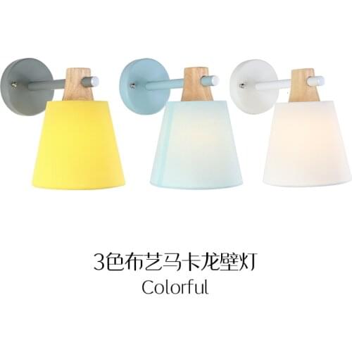 Nordic wall lamp bedside lamp bedroom modern living room aisle stairs simple iron belt wall lamp LED light