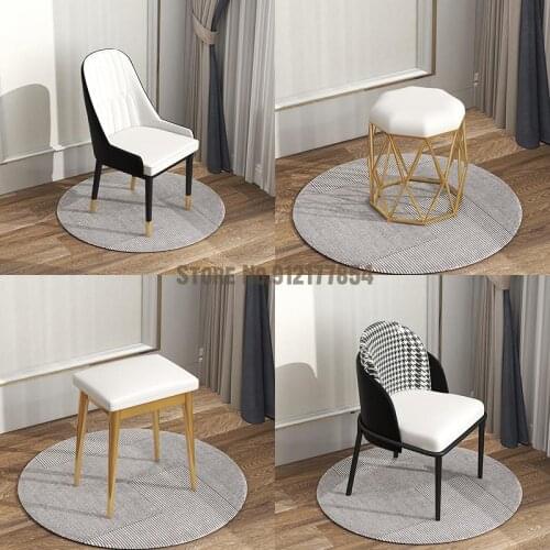 Nordic ins leisure home dining chair light luxury style beauty net red desk chair backrest makeup nail dressing chair