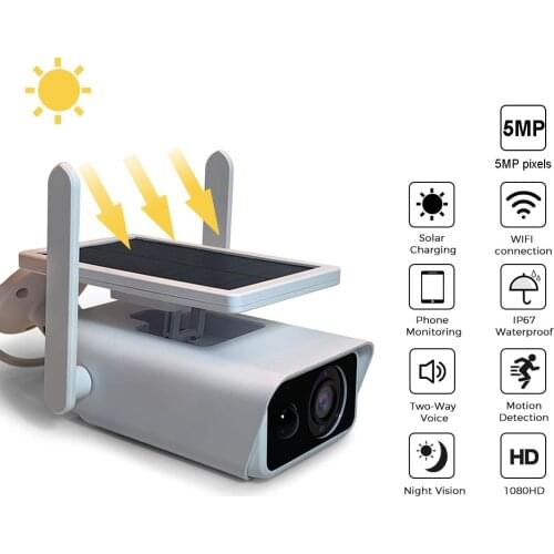 Solar cell IP Camera Wifi Solar Panel Battery Powered 1080P Wireless Outdoor Vedio Surveillance Camera WaterProof Two Way Audio