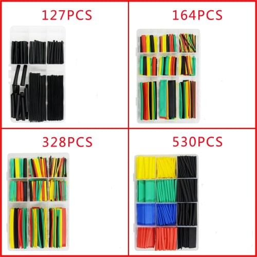 164/530Pcs box Heat Shrink Tube Tubing Insulation Shrinkable Tube Sleeving Wrap Wire Car Assortment Electrical Cable Polyolefin